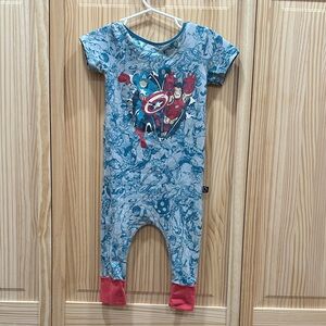Rags Marvel captain America Kids Blue and Red Superhero Footie